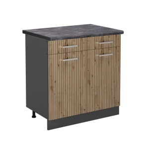 Keittiön alakaappi R-Line Käsityöläinen tammi 80 cm , AP Antrasiitti Vicco