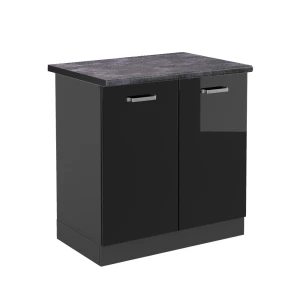 Vaskeskab R-Line Sort højglans 80 cm , BP Antracit Vicco