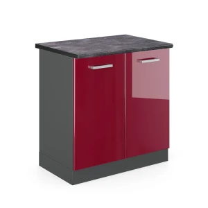 Vaskeskab R-Line Rød højglans 80 cm , BP Antracit Vicco