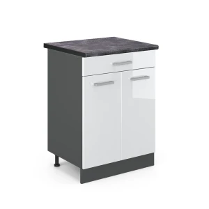Køkkenskab R-Line Hvid højglans 60 cm , BP Antracit Vicco