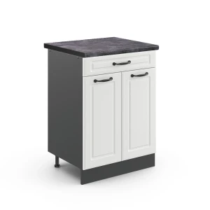 Køkkenskab R-Line Hvid landhus 60 cm , BP Antracit Vicco