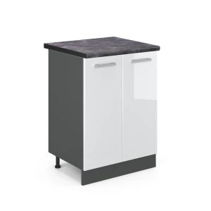 Køkkenskab R-Line Hvid højglans 60 cm , BP Antracit Vicco