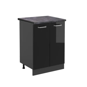 Køkkenskab R-Line Sort højglans 60 cm , BP Antracit Vicco