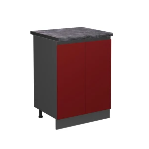 Szafki kuchenne R-Line Czerwony 60 cm  J-Shape, BP Antracyt Vicco