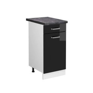 Køkkenskab R-Line Sort højglans 40 cm , BP Antracit Vicco
