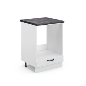 Komfurindbygningsskab Fame-Line Hvid landhus 60 cm , BP Antracit Vicco