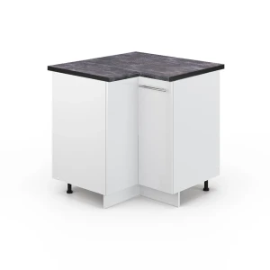 Eckunterschrank Fame-Line Weiß Hochglanz 80.5 cm , AP Anthrazit Vicco
