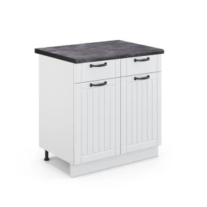 Køkkenskab Fame-Line Hvid landhus 80 cm , BP Antracit Vicco