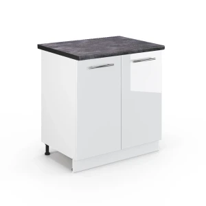 Szafka pod zlew Fame-Line Biały wysoki połysk 80 cm , BP Antracyt Vicco