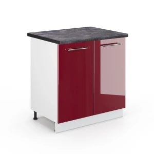 Vaskeskab Fame-Line Bordeaux rød højglans 80 cm , BP Antracit Vicco