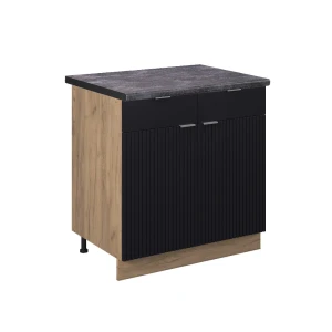 Køkkenskab Fame-Line Sort stribet 80 cm , BP Antracit Vicco