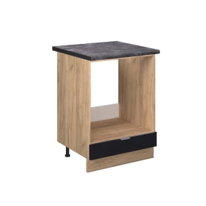 Komfurindbygningsskab Fame-Line Sort stribet 60 cm , BP Antracit Vicco