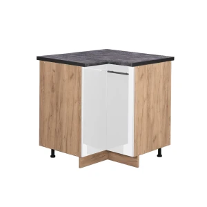 Eckunterschrank Fame-Line Weiß Hochglanz 80.5 cm , AP Anthrazit Vicco