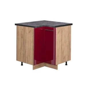 Hjørneskab Fame-Line Bordeaux rød højglans 80.5 cm , BP Antracit Vicco