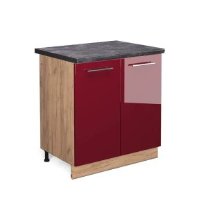 Vaskeskab Fame-Line Bordeaux rød højglans 80 cm , BP Antracit Vicco
