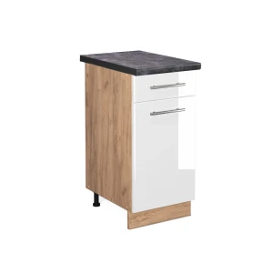 Szafka dolna do kuchni Fame-Line Biały wysoki połysk 40 cm , BP Antracyt Vicco