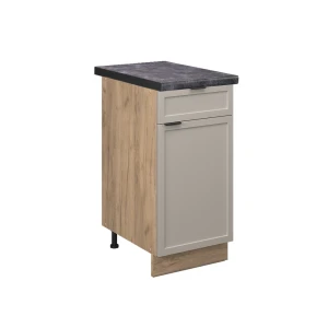 Keukenonderkast Fame-Line GrijsBeige 40 cm , WB Antraciet Vicco