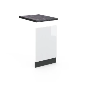 Frontplade Fame-Line Hvid højglans 45 cm , BP Antracit Vicco