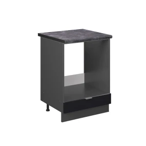 Komfurindbygningsskab Fame-Line Sort stribet 60 cm , BP Antracit Vicco