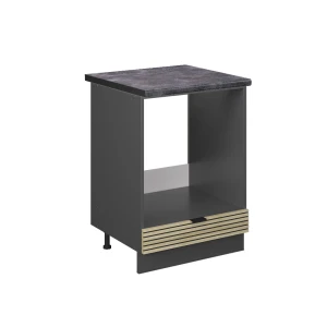 Komfurindbygningsskab Fame-Line Panel i eg 60 cm , BP Antracit Vicco