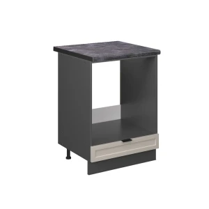 Komfurindbygningsskab Fame-Line GråBeige 60 cm , BP Antracit Vicco