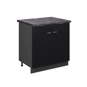 Køkkenskab Fame-Line Sort stribet 80 cm , BP Antracit Vicco