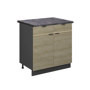 Køkkenskab Fame-Line Panel i eg 80 cm , BP Antracit Vicco
