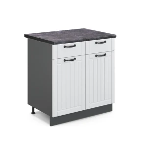 Køkkenskab Fame-Line Hvid landhus 80 cm , BP Antracit Vicco