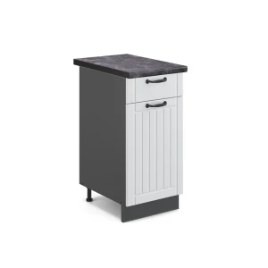Køkkenskab Fame-Line Hvid landhus 40 cm , BP Antracit Vicco
