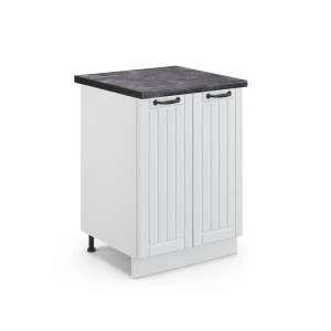 Køkkenskab Fame-Line Hvid landhus 60 cm , BP Antracit Vicco