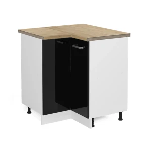 Szafka narożna R-Line Czarny wysoki połysk 75.6 cm , BP Dąb Vicco