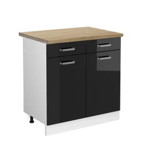 Køkkenskab R-Line Sort højglans 80 cm , BP Eg Vicco
