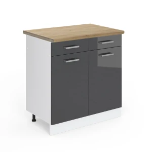 Køkkenskab R-Line Antracit højglans 80 cm , BP Eg Vicco