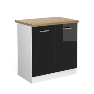 Vaskeskab R-Line Sort højglans 80 cm , BP Eg Vicco