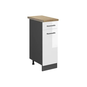Armário baixo de cozinha R-Line Branco alto brilho 30 cm , AP Carvalho Vicco