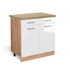 Køkkenskab R-Line Hvid højglans 80 cm , BP Eg Vicco