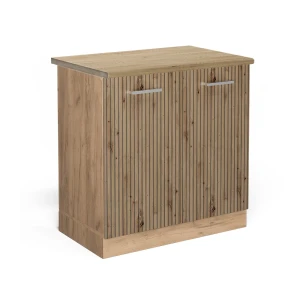 Meuble bas sous-évier R-Line Chêne Artisan 80cm , PT Chêne Vicco