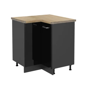 Szafka narożna R-Line Czarny wysoki połysk 75.6 cm , BP Dąb Vicco