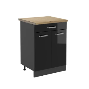 Køkkenskab R-Line Sort højglans 60 cm AP Oak Vicco