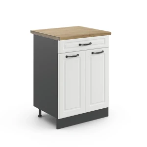 Küchenunterschrank R-Line Weiß Landhaus 60 cm , AP Eiche Vicco