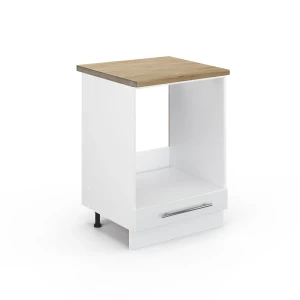 Meuble pour four Fame-Line Blanc Haute brillance 60cm , PT Chêne Vicco