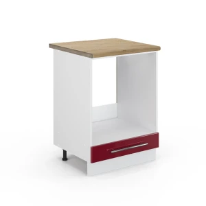 Komfurindbygningsskab Fame-Line Bordeaux rød højglans 60 cm , BP Eg Vicco