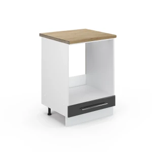 Meuble pour four Fame-Line Anthracite Haute brillance 60cm , PT Chêne Vicco
