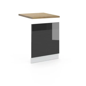Frontblende Fame-Line Anthrazit Hochglanz 60 cm , AP Eiche Vicco