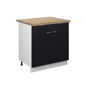 Køkkenskab Fame-Line Sort stribet 80 cm , BP Eg Vicco