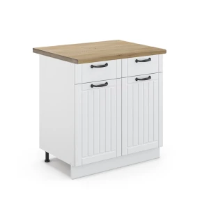 Køkkenskab Fame-Line Hvid landhus 80 cm , BP Eg Vicco
