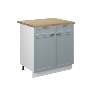 Küchenunterschrank Fame-Line Hellblau-grau 80 cm , AP Eiche Vicco