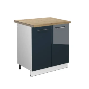 Szafka pod zlew Fame-Line Ciemnoniebieski wysoki połysk 80 cm , BP Dąb Vicco