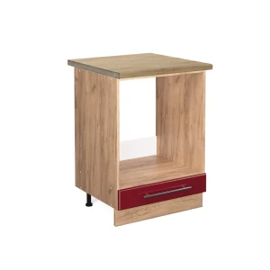 Herdumbauschrank Fame-Line Bordeaux Hochglanz 60 cm , AP Eiche Vicco