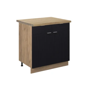 Køkkenskab Fame-Line Sort stribet 80 cm , BP Eg Vicco